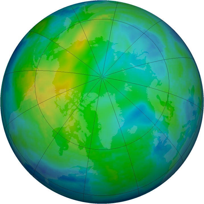Arctic ozone map for 15 November 1993